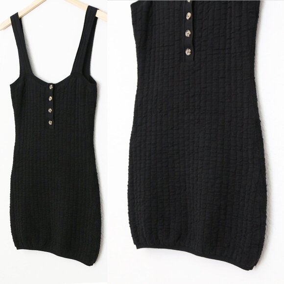 Free People FP Beach Short And Sweet Mini Dress S Black Button Back Soft Comfy - Picture 11 of 14